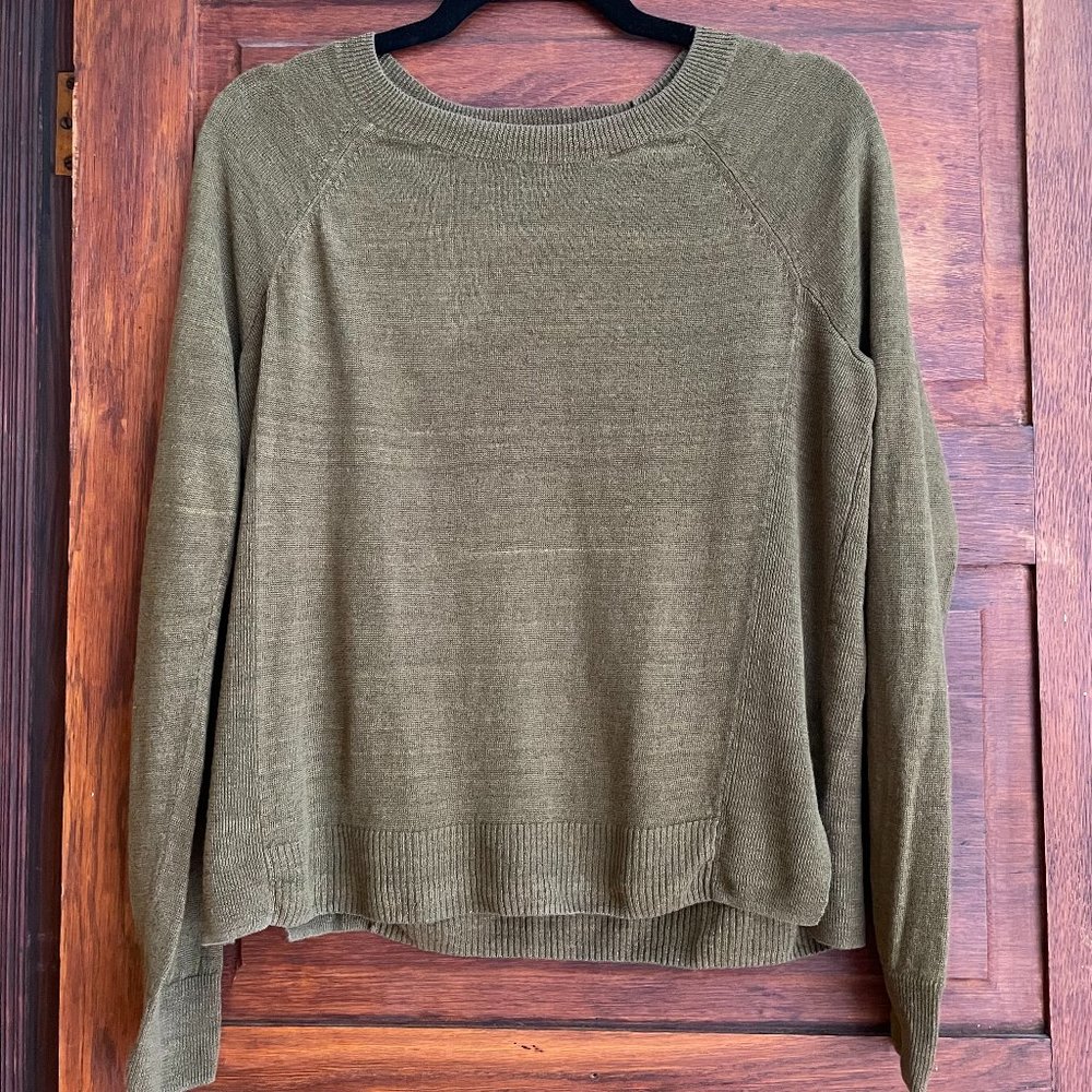 J. Crew Linen Olive Sweater Size XS
